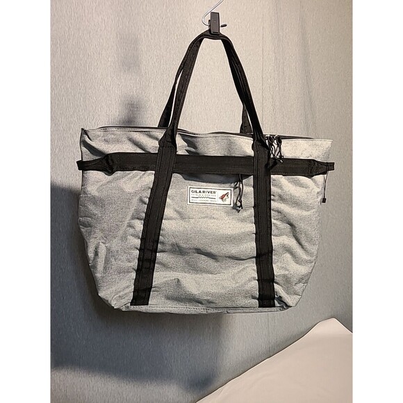 The GILA River Bag Co.  Gray Canvas Large 21"x13" Zipper Tote Bag NWOT - Picture 1 of 7